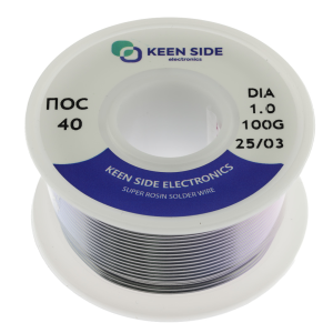 Изображение Припой Sn40/Pb60-d1.0-100g ПОС 40