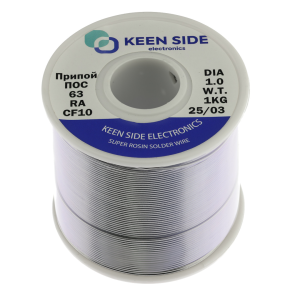 Изображение Припой Sn63/Pb37-d1.0-1000g flux RA KS10 ПОС 63