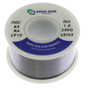 Изображение Припой Sn63/Pb37-d1.0-250g flux RA KS10 ПОС 63
