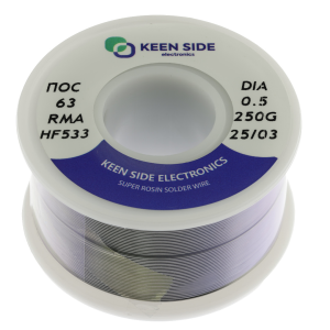 Изображение Припой Sn63/Pb37-d0.5-250g flux RMA KS533 ПОС 63
