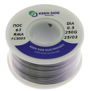 Изображение Припой Sn63/Pb37-d0.5-250g flux RMA KS5005 ПОС 63