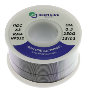 Изображение Припой Sn63/Pb37-d0.5-250g flux RMA KS532 ПОС 63