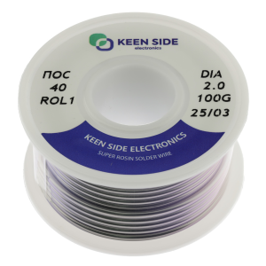 Изображение Припой Sn40/Pb60-d2.0-100g flux ROL1 ПОС 40