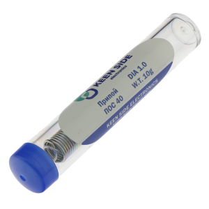 Изображение Припой Sn40/Pb60-d1.0-10g tube flux ROL1 ПОС 40