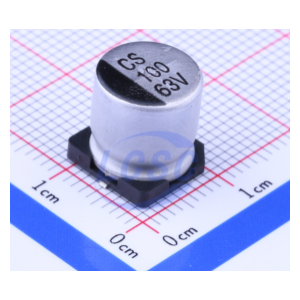 Изображение Конденсатор электролитический SMD 100uF 63V 20% 10x10.5mm / CS1J101M-CRG10