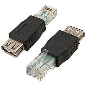 Изображение Переходник USB AF/RJ45 / гнездо USB A на вилку RJ45