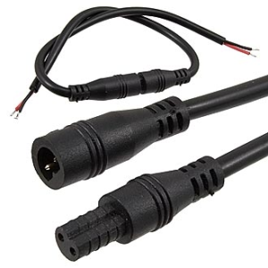 Изображение Разъём герметичный 2P F/M 22AWG*2 L150mm BLACK IP65