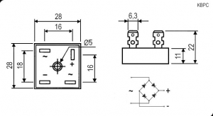 Схема KBPC1510 15A 1000V (BR1510)