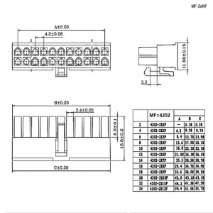 Схема MF-2x3F wire 0,3m AWG20