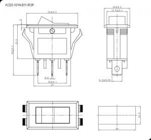 Схема KCD3-101N-B11-R/3P on-off