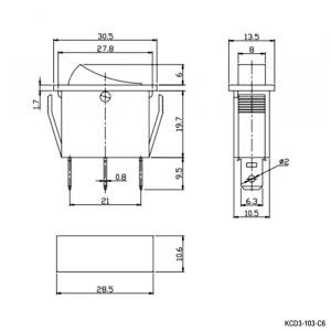 Схема KCD3-103-C6-B/3P on-off-on