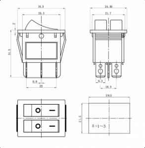 Схема KCD4-2101N-C3-R/6P on-off