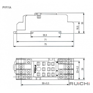 Схема PYF11A колодка для 4453(18F)-3