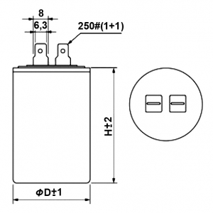 Схема CBB60 35uF 450V (SAIFU)