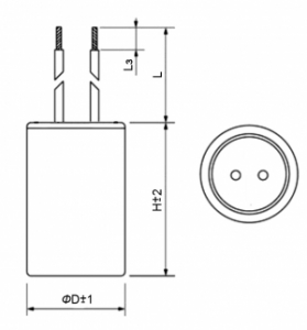 Схема CBB60 35uF 450V WIRE (SAIFU)