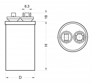 Схема CBB65 100uF 450V (SAIFU)