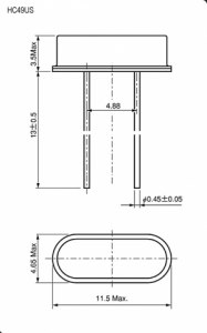 Схема HC49US 8.000000MHz 16pF 30ppm