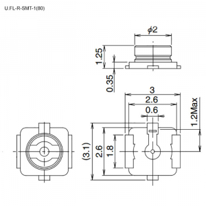 Схема U.FL-R-SMT-1(80)-RH