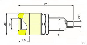 Схема Z011 4mm panel jack BLUE