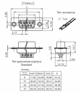 Схема DB-25F