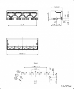 Схема TJ9-10P8-04 cетевая розетка