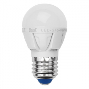 Изображение LED-G45-6W/WW/E27/FR/DIM ALP01WH пластик