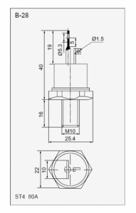 Схема Т142- 80-10 1000В,80A (полный аналог) тиристор силовой HUAJING (арт. 010917)
