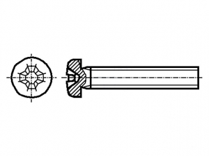 Изображение B2X4/BN2845 / M2x4мм, шаг 0.4, ISO 7048, цилиндрическая, Phillips PH