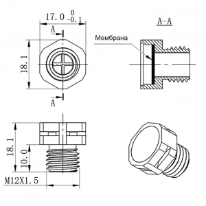 Схема M12X1.5 PA66 GREY