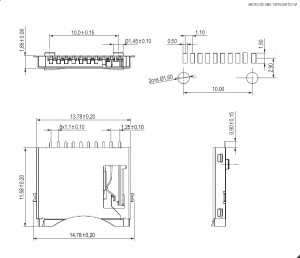 Схема micro-SD SMD 10pin switch M